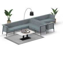 Load image into Gallery viewer, Addison modular soft seating corner sofa with black metal frame and legs