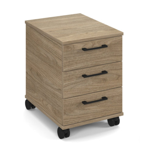 Anson executive 3 drawer mobile pedestal - barcelona walnut