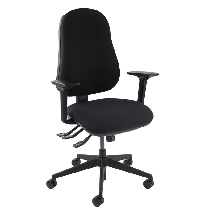 Ortho Pro 500 orthopaedic chair with upholstered seat and back with fully adjustable arms