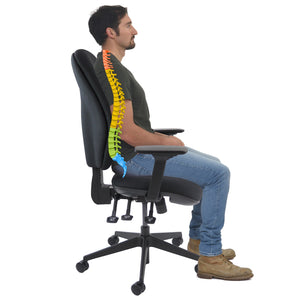 Ortho Pro 600 orthopaedic chair with head rest, upholstered seat and back with fully adjustable arms