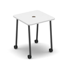 Load image into Gallery viewer, Show mobile meeting power ready table with central 80mm circular cutout 700 x 700mm