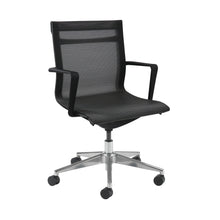 Load image into Gallery viewer, Sirena black mesh meeting chair with chrome base