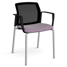 Load image into Gallery viewer, Santana 4 leg stacking chair with fabric seat and mesh back - Black Legs