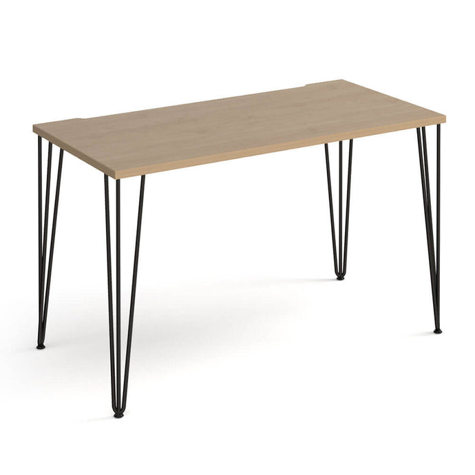 Tikal straight desk with hairpin legs