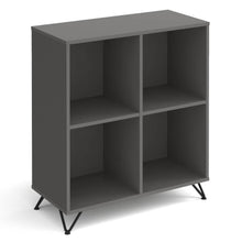 Load image into Gallery viewer, Tikal cube storage unit with open boxes and black hairpin legs