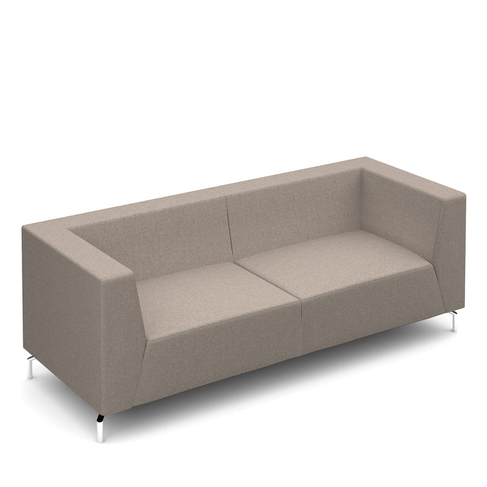Alban low back three seater sofa with chrome legs