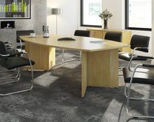 Load image into Gallery viewer, Arrow head leg rectangular boardroom tablewith central cutout