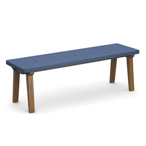 Crew upholstered dining bench 1400mm with three buttons and oak legs