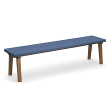 Load image into Gallery viewer, Crew upholstered dining bench 1400mm with three buttons and oak legs