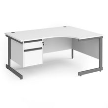 Load image into Gallery viewer, Contract 25 right hand ergonomic desk with 2 drawer pedestal and cantilever leg