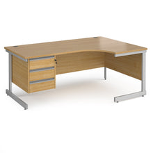 Load image into Gallery viewer, Contract 25 right hand ergonomic desk with 3 drawer pedestal and cantilever leg