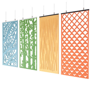 Piano Chords acoustic patterned hanging screens with hanging wires and hooks - Reflection