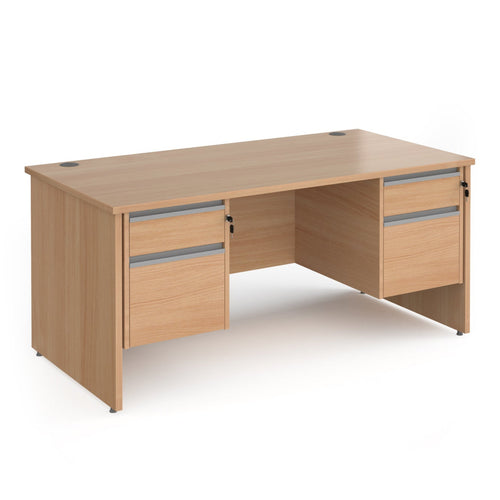 Contract 25 straight desk with 2 and 2 drawer pedestals and panel leg