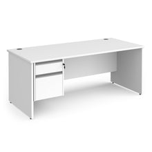 Load image into Gallery viewer, Contract 25 straight desk with 2 drawer pedestal and panel leg