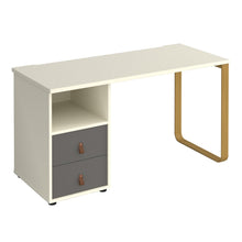 Load image into Gallery viewer, Cairo straight desk with sleigh frame leg and support pedestal with drawers