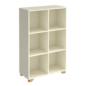 Giza cube storage unit with open boxes and wooden legs