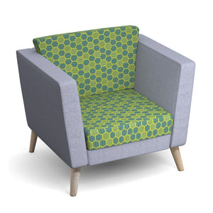 Lyric reception seating armchair with metal legs 900mm wide