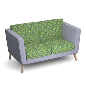 Lyric reception two seater sofa with metal legs 1450mm wide