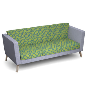 Lyric reception three seater sofa with wooden legs 2010mm wide