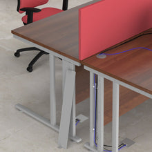 Load image into Gallery viewer, Maestro 25 right hand wave desk wide with 2 drawer pedestal and cable managed leg frame