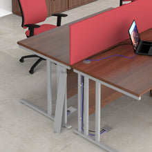 Load image into Gallery viewer, Maestro 25 straight desk with two x 3 drawer pedestals and cable managed leg frame