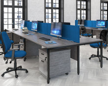 Load image into Gallery viewer, Maestro 25 - Right Hand Wave Desk - Bench Leg Frame in Black.