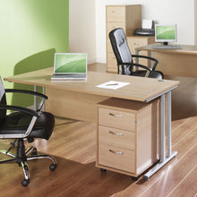 Load image into Gallery viewer, Maestro 25 left hand wave desk with 3 drawer pedestal