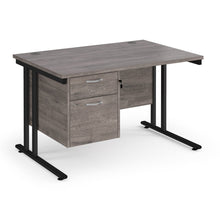 Load image into Gallery viewer, Maestro 25 straight desk with 2 Drawer pedestal and cantilever leg frame