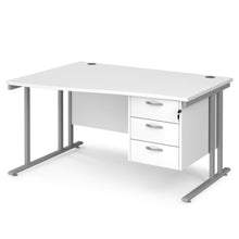 Load image into Gallery viewer, Maestro 25 left hand wave desk with 3 drawer pedestal