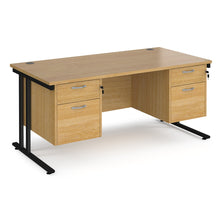 Load image into Gallery viewer, Maestro 25 straight desk with 2x two drawer pedestals and cantilever leg frame
