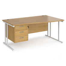Load image into Gallery viewer, Maestro 25 right hand wave desk with 3 drawer pedestal