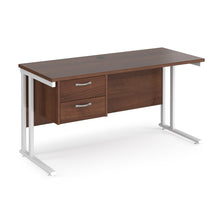Load image into Gallery viewer, Maestro 25 straight desk with 2 drawer pedestal cantilever leg frame