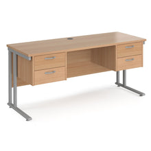 Load image into Gallery viewer, Maestro 25 straight desk with two x 2 drawer pedestals
