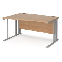 Load image into Gallery viewer, Maestro 25 left hand wave desk with silver cable managed leg frame