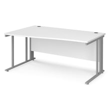 Load image into Gallery viewer, Maestro 25 left hand wave desk with silver cable managed leg frame