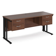Load image into Gallery viewer, Maestro 25 straight desk with two x 2 drawer pedestals and cable managed leg frame
