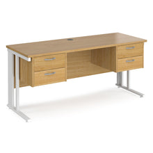 Load image into Gallery viewer, Maestro 25 straight desk with two x 2 drawer pedestals and cable managed leg frame