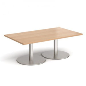 Monza rectangular coffee table with flat round bases Tables