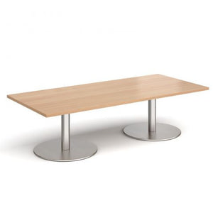 Monza rectangular coffee table with flat round bases Tables