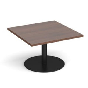 Monza square coffee table with flat round base Tables