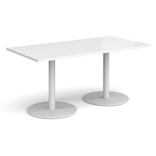 Load image into Gallery viewer, Monza rectangular dining table with flat round bases Tables