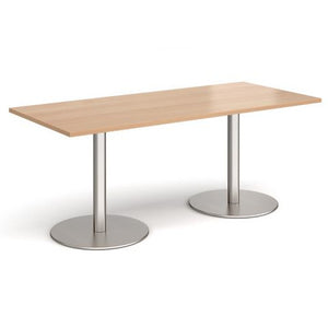 Monza rectangular dining table with flat round bases Tables