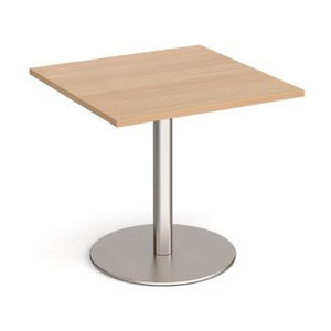 Monza square dining table with flat round base Tables