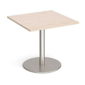 Monza square dining table with flat round base Tables