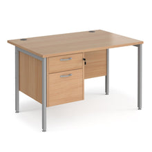 Load image into Gallery viewer, Maestro 25 straight desk with 2 drawer pedestal and H-frame