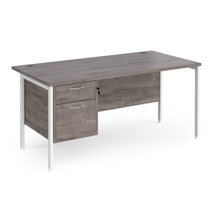 Maestro 25 straight desk with 2 drawer pedestal and H-frame
