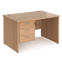 Load image into Gallery viewer, Maestro 25 - Panel End Leg Straight Desk with Three Drawer Pedestal.