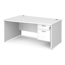 Load image into Gallery viewer, Maestro 25 left hand wave desk with 2 drawer pedestal and panel end leg