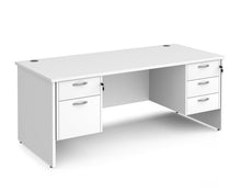 Load image into Gallery viewer, Maestro 25 - Panel End Leg 800mm Desk with Two &amp; Three Drawer Pedestals.