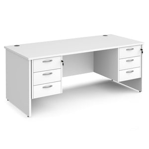 Maestro 25 panel end leg 800mm desk with 2x three drawer pedestals